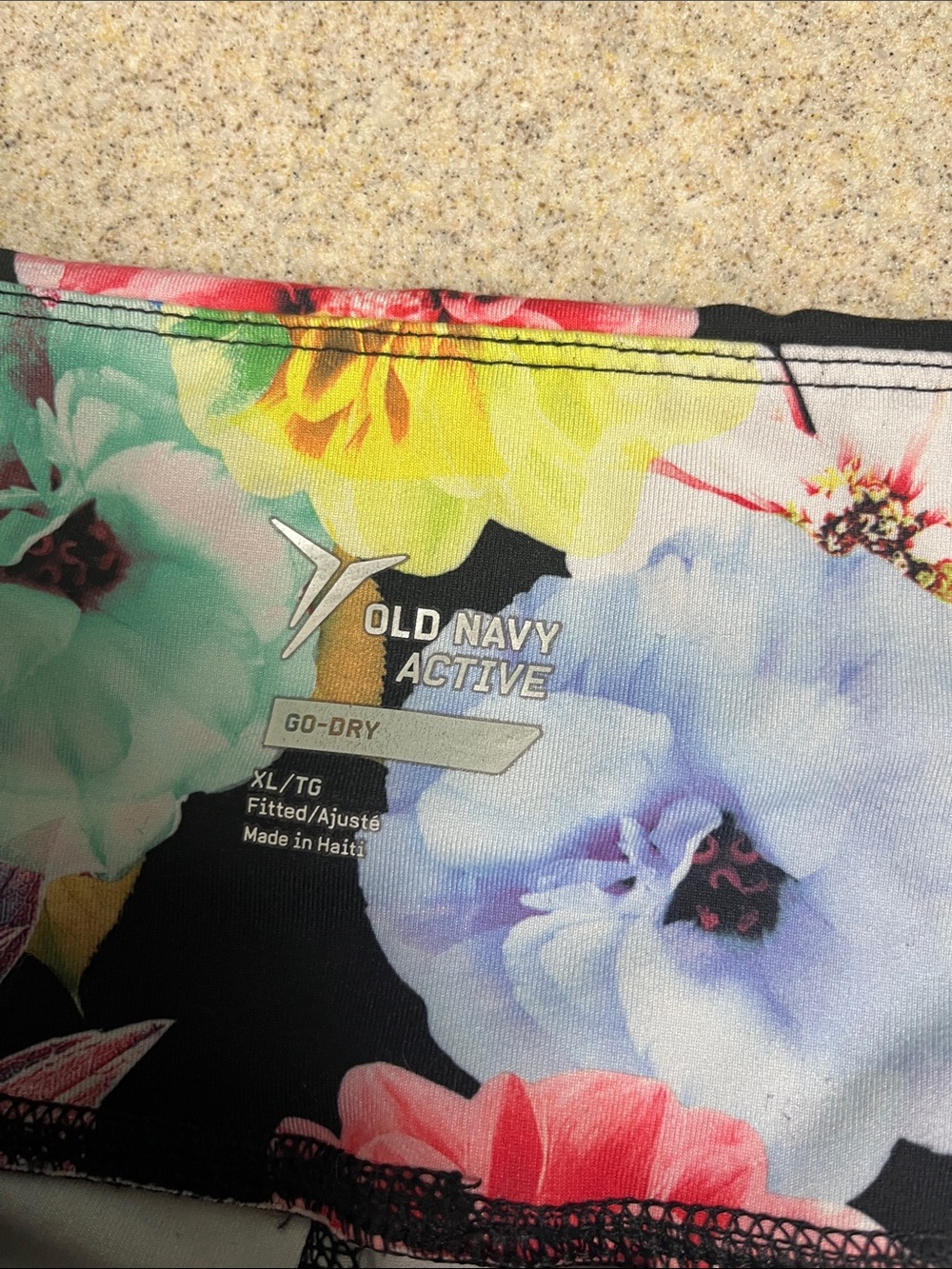 Floral Capri Leggings/activewear - Black Base with Multicolor Flowers - Picture 5 of 8